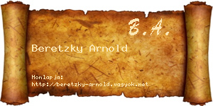 Beretzky Arnold névjegykártya